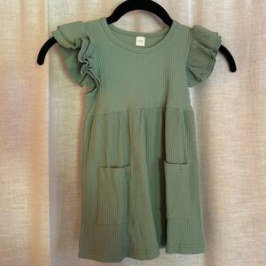 Pale olive green toddler dress NWOT